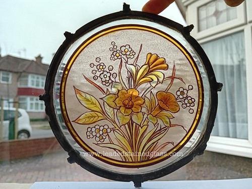 Hand painted stained - , glass