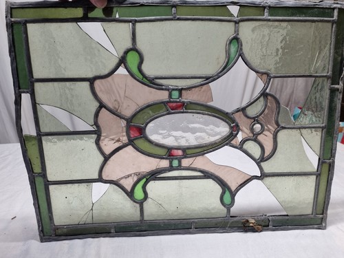 Vintage damaged stained glass - vintage,