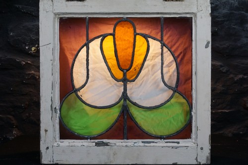 Antique stained glass - stained, window
