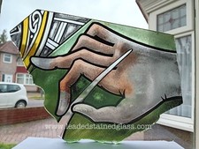 Hand painted glass of a hand