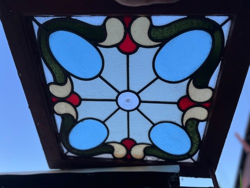 1890 antique stained glass - antique,